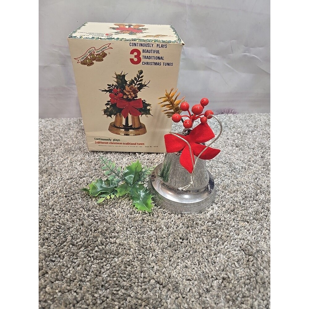 Vintage Christmas Holiday Musical Bell Liberty Bell Christmas INC